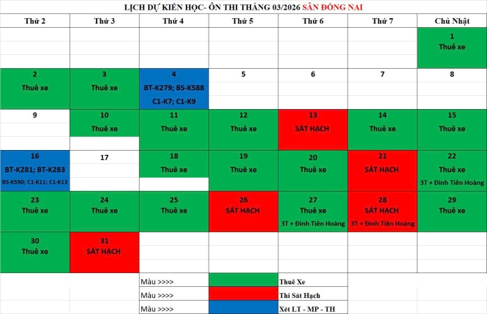 DANH SÁCH THI SÁT HẠCH HẢI VÂN NGÀY 31/03/26