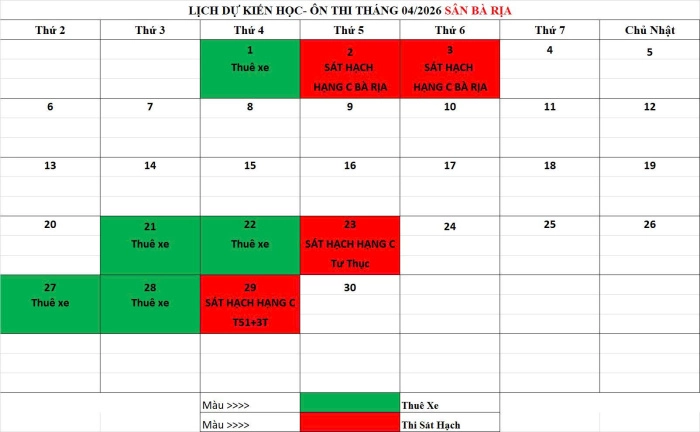 DANH SÁCH THI SÁT HẠCH HẠNG C HẢI VÂN VŨNG TÀU NGÀY 03/04/26